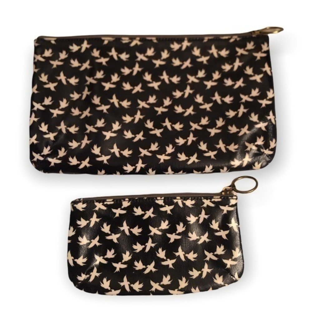 Fossil two piece dark blue cosmetic bag set